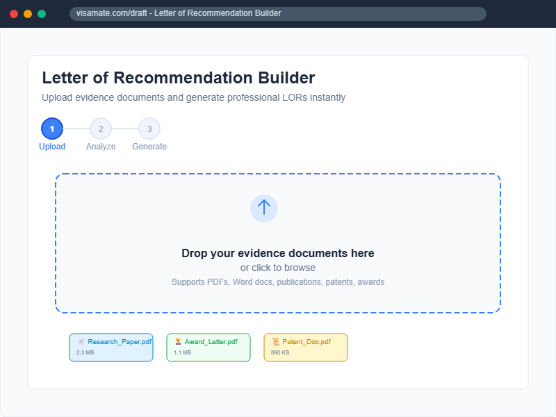 Upload Evidence Documents